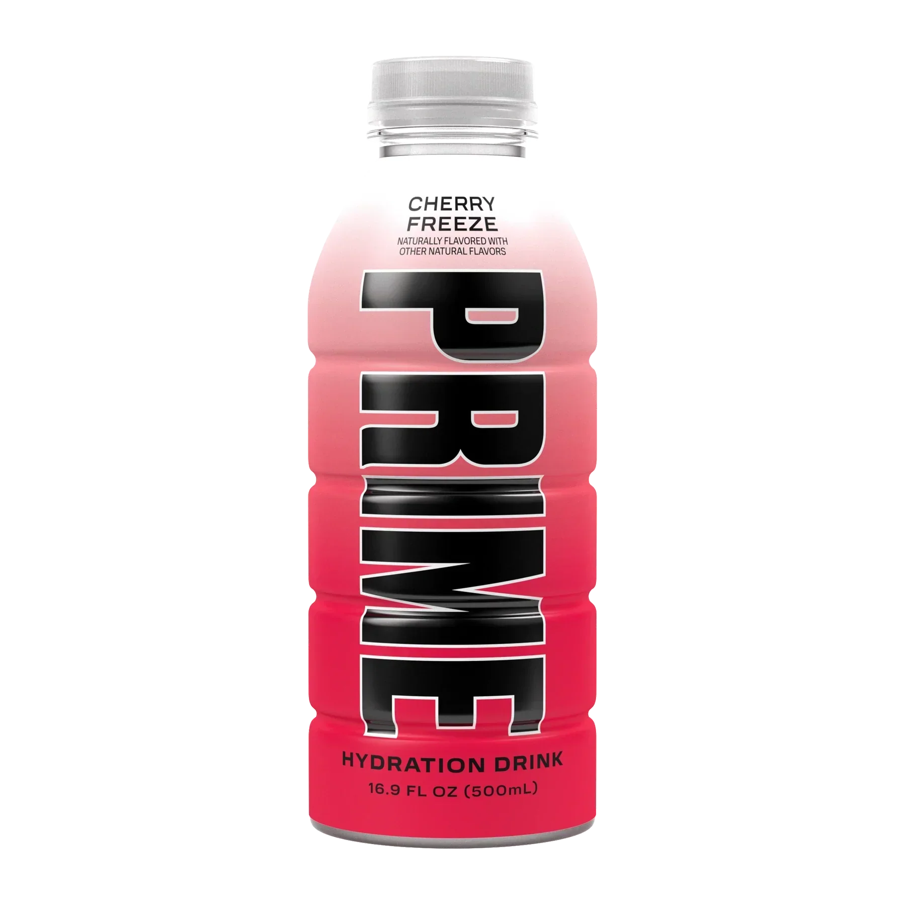 The front of the Prime Hydration Cherry Freeze Drink Bottle